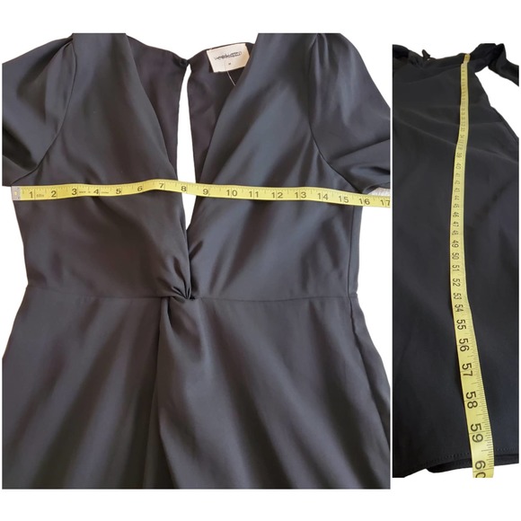 VESTIQUE Speak Easy Black Knotted V Neck Dressy Jumpsuit Women's Size Me… - Picture 12 of 15